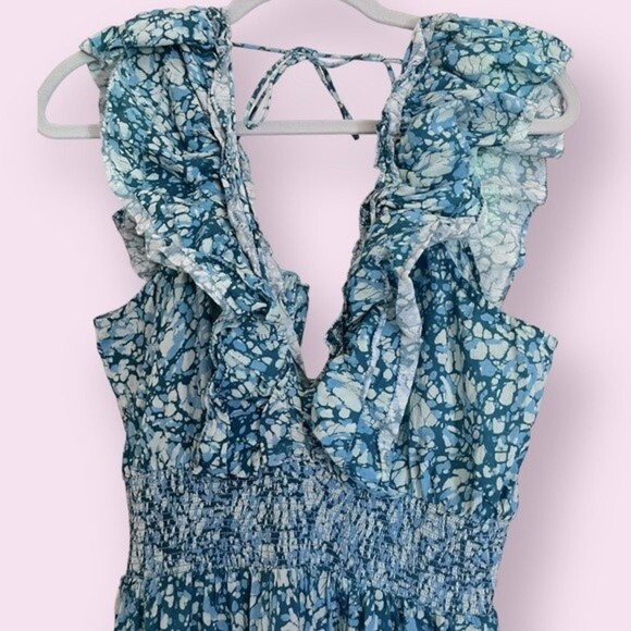 Love The Label Azalea Blue Tiered Ruffle Maxi Dress Womens Size Large - Picture 12 of 16